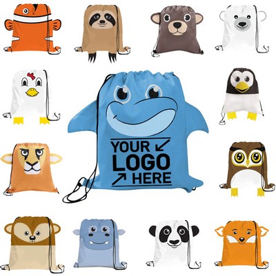 Kids Animal Drawstring Backpacks
