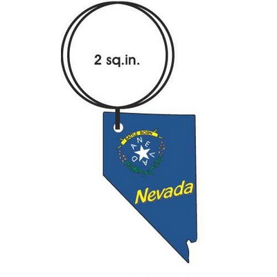 Nevada Battle Born Key Chain w/Clear Mirrored Back (2 Square Inch)