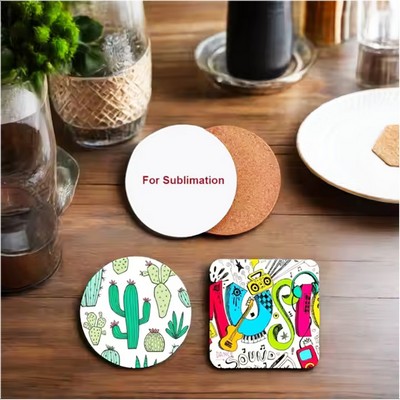 Square Acrylic Coaster - cork back