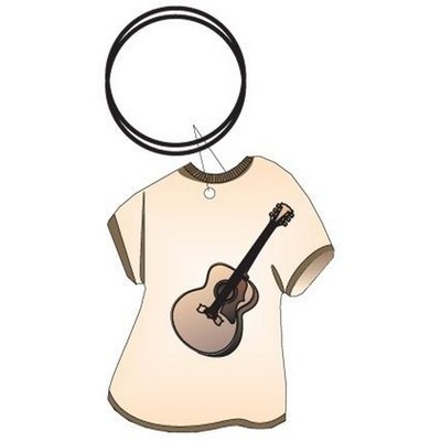 Acoustic Guitar T Shirt Executive Key Chain w/Mirrored Back (4 Square Inch)