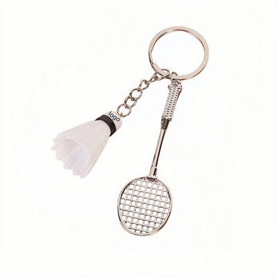 Sporty Badminton Tennis Keychain for Car Keys and Bag Decor
