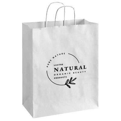 Recycled White Shopping Bags – 10"x5"x13"