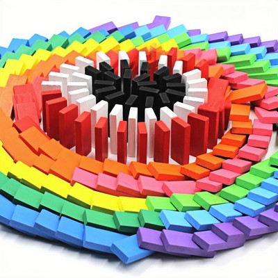 Educational Domino Building Blocks for Kids 6-12 with Chain Reaction Design