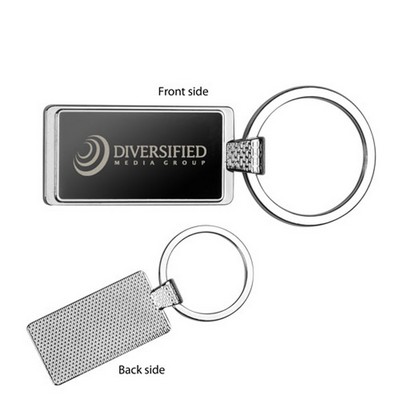 Rectangular Two-tone Metal Key Tag