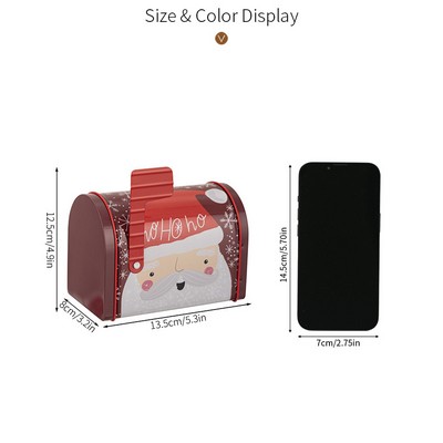 Christmas Decoration Santa Mailbox Tin Gift Box Candy Box Ornament