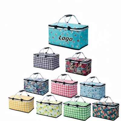 Foldable Insulated Lunch Tote for Outdoor Dining and Delivery