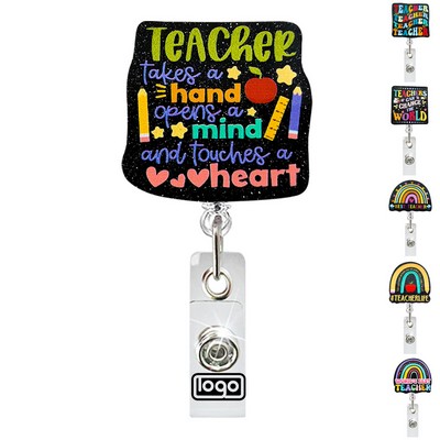 Rainbow Acrylic Retractable Badge Holder