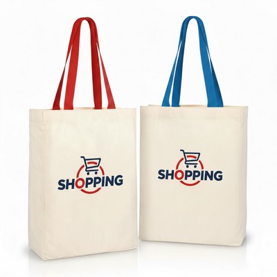 Cotton Grocery Tote with Woven Web Handle
