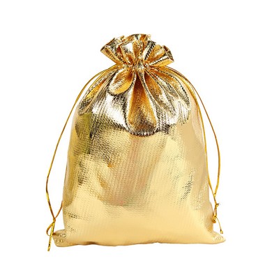 Gold Drawstring Gift Pouch