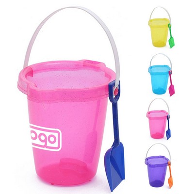 Kids Beach Toys Plastic Sand Bucket w/ Shovel