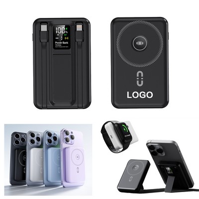 Magnetic Portable Wireless Charger 10000mAh Power Bank with LCD Display