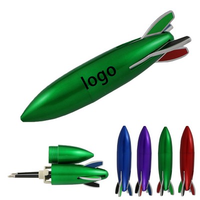 4 Color Rocket Pen With Multicolor Ink For Promotions