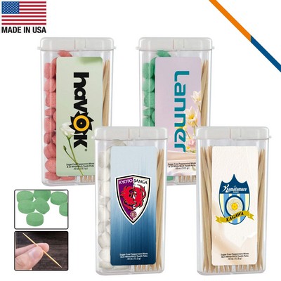 SnapPick Rectangular Flip Top Mints And Toothpicks