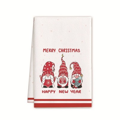 Christmas Red Bell Design Towel for Holiday Party Home Guest Gift