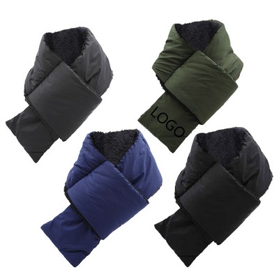 Solid Color Portable Down Warm Storage Scarf
