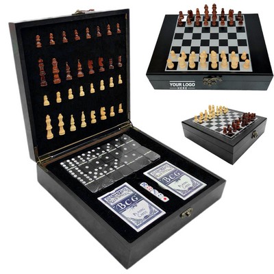 4-in-1 Chess and Game Set