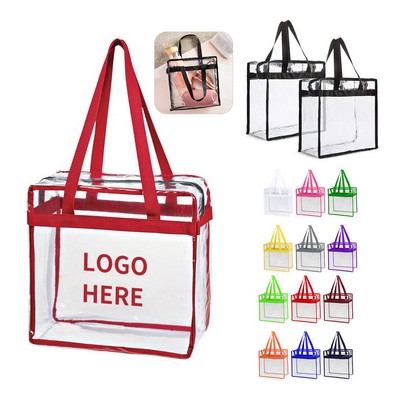 Transparent PVC Zippered Tote Bag
