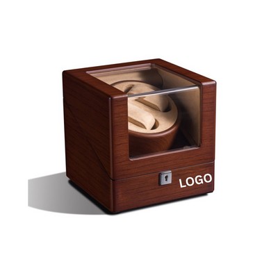 Executive Wooden Double Watch Winder Box with Quiet Motor