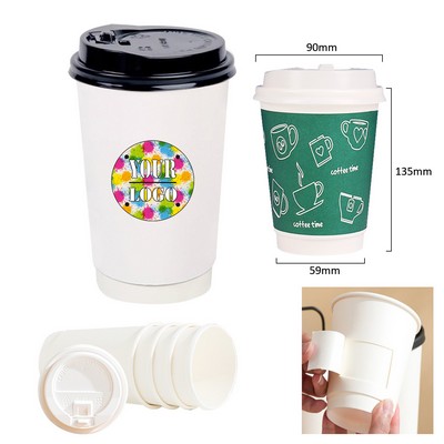16 Oz. Double-walled Paper Cups With Lids