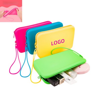 Square Large-Size Silicone Cosmetic Storage Bag