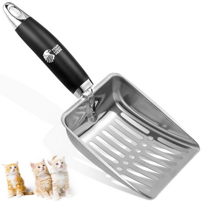 Stainless Steel Cat Litter Scoop with Easy Handle