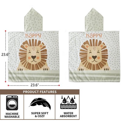 Kids Bath Beach Quick Dry Sand Free Hooded Poncho Towels