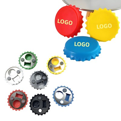 3" Magnetic Round Shaped Plastic Iron Magnet Bottle Opener