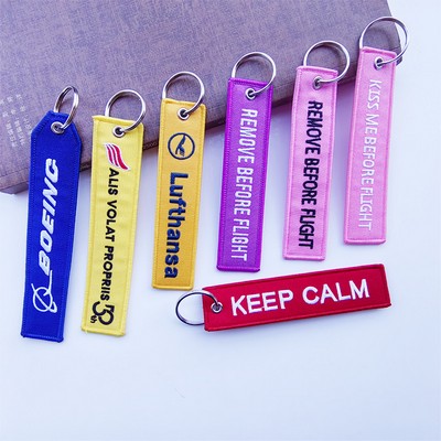 Embroidered Fabric Keychain