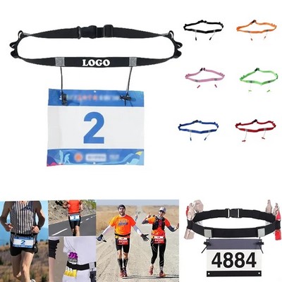 Elastic Reflective Race Number Belt with Gel Loops