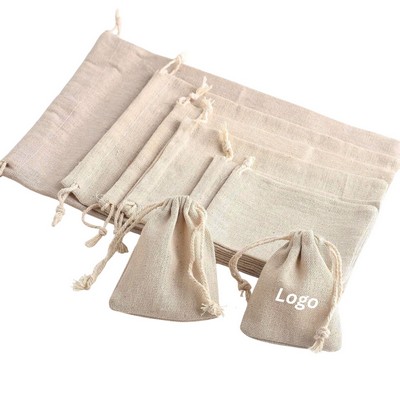 Natural Cotton Muslin Drawstring Pouch (3.15" x 3.94")