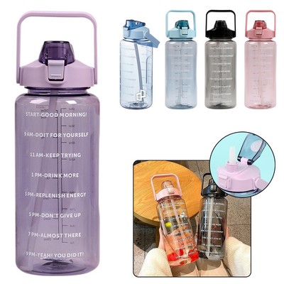 2L Sports Water Bottle W/ Handle And Straw