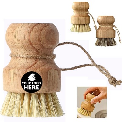 Sustainable Wooden Kitchen Scrub Brush With Plant Fiber Bristles