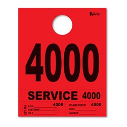 4000-4999 Heavy Brite™ Red Premium Service Dispatch Number Tag