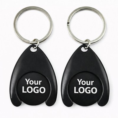 Customizable Plastic Token Holder Keychain With Logo