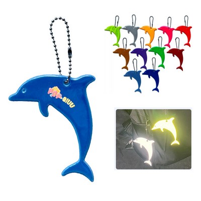 PVC Reflective Safety Dolphin Keychain