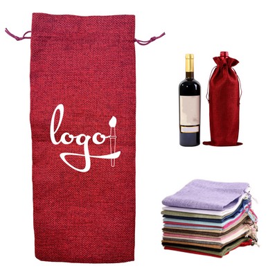 Imitating Linen Red Wine Packaging Bag
