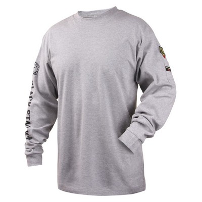 Black Stallion TF2510-GY 7 OZ FLAME-RESISTANT COTTON LONG SLEEVE T-SHIRT - NFPA 2112, NFPA 70E
