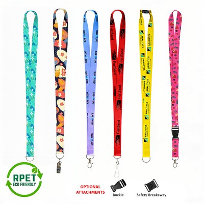 3/4" Eco Friendly RPET Dye-Sublimated Lanyard