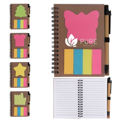 Mini Spiral Notebook With Pen, Flags&Sticky Notes