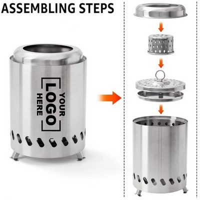 Outdoor Firewood Stove Separated Tea Boiling Encircling Fire Camping Barbecue Grills