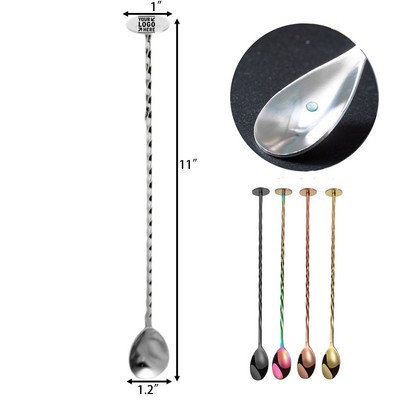 Spiral Handle Stainless Steel Stirring Spoon for Cocktails