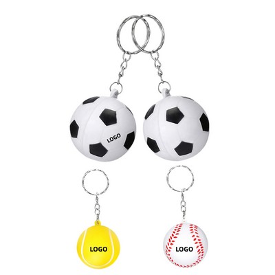 1 1/2" Pu Stress Ball Keychain