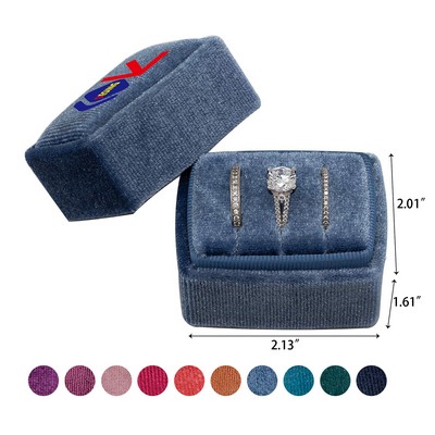 3 Ring Velvet Ring Box