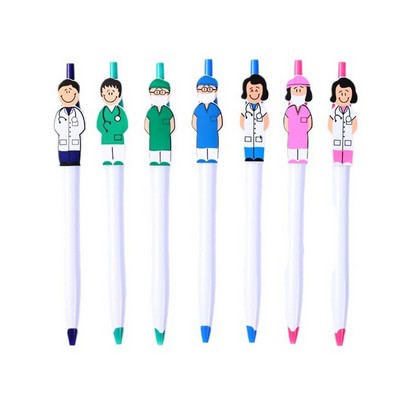 Creative Doctor and Nurse Retractable Ballpoint Pen