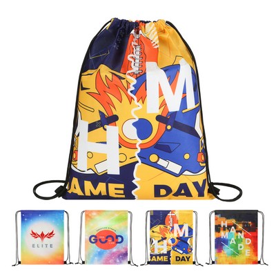 Full-Color Sublimation RPET Non-woven Drawstring Backpack