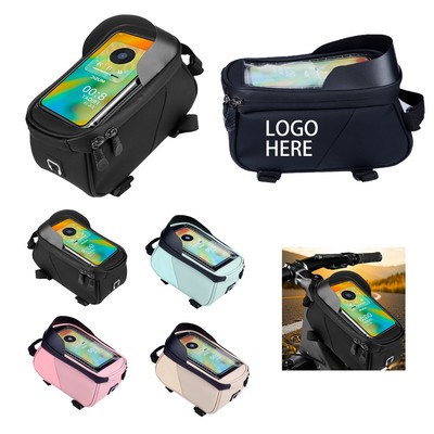 Pu Waterproof Bicycle Phone Front Frame Bag