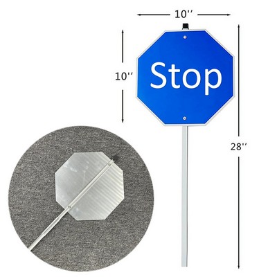 10" Retractable Aluminum Yard Traffic Warning Sign Stakes