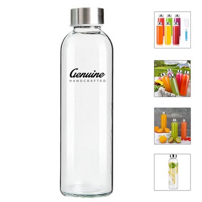 16 oz Clear Glass Water Bottle