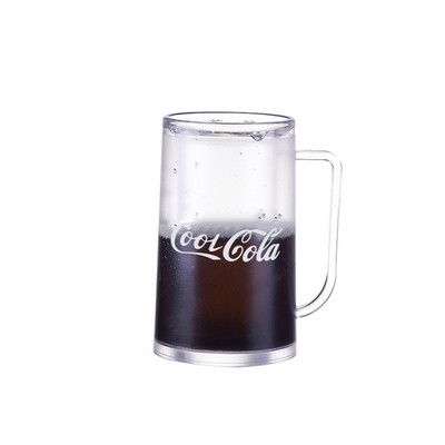 Double Wall Plastic Insulated Cup with Square Handle, Beer Mug & Water Cup for Carbonated Drinks