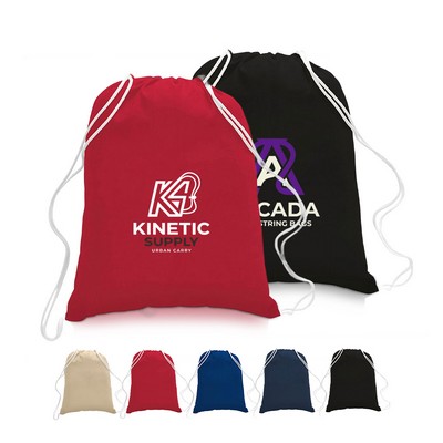 Large 6 oz. Cotton Sheeting Drawstring Sports Pack